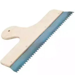 Bredspackel för flytspackel Plywoodhandtag och stålblad.
