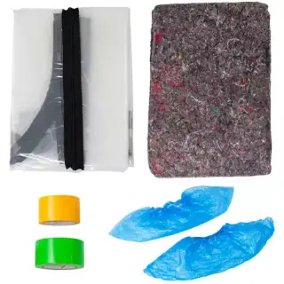 Täckmaterial kit small Komplett täckmaterial kit för bilning, flytspackling och fixning samt fogning.
