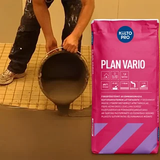 Kiilto Pro Plan Vario 5–50 mm, 20 kg Fiberförstärkt, pumpbar. För avjämning och fallbyggnad.