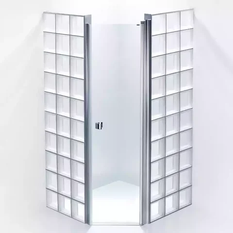 Åre 1: Glasblock med duschdörrar och profiler. Profil: Matt | Blank | Svart eller Vit.